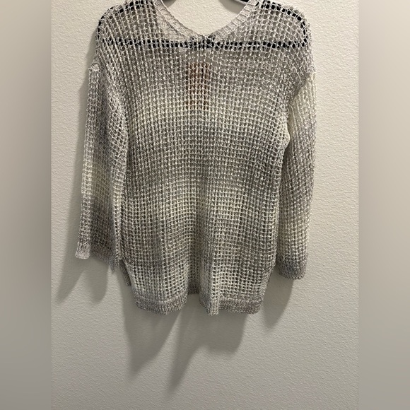 NWT Charlie B Denim Crochet Sweater, size S - Picture 5 of 7